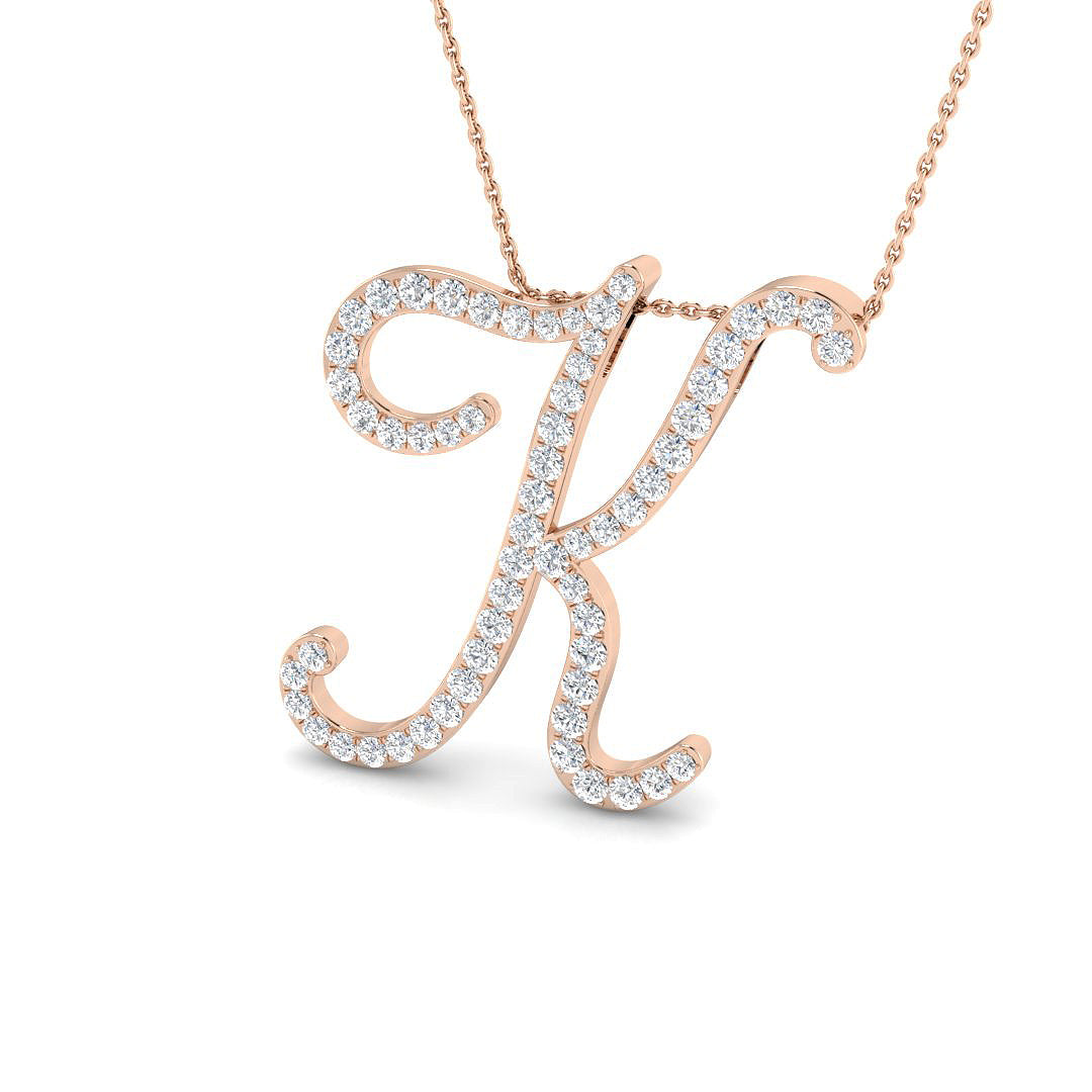 Initials Diamond Ring 0.31ct–1.37ct – SP4909-K – 18k Rose Gold