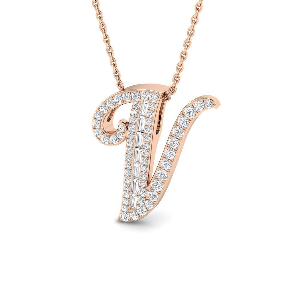 Initials Diamond Ring 0.38ct – SP5504-V – 18k Rose Gold