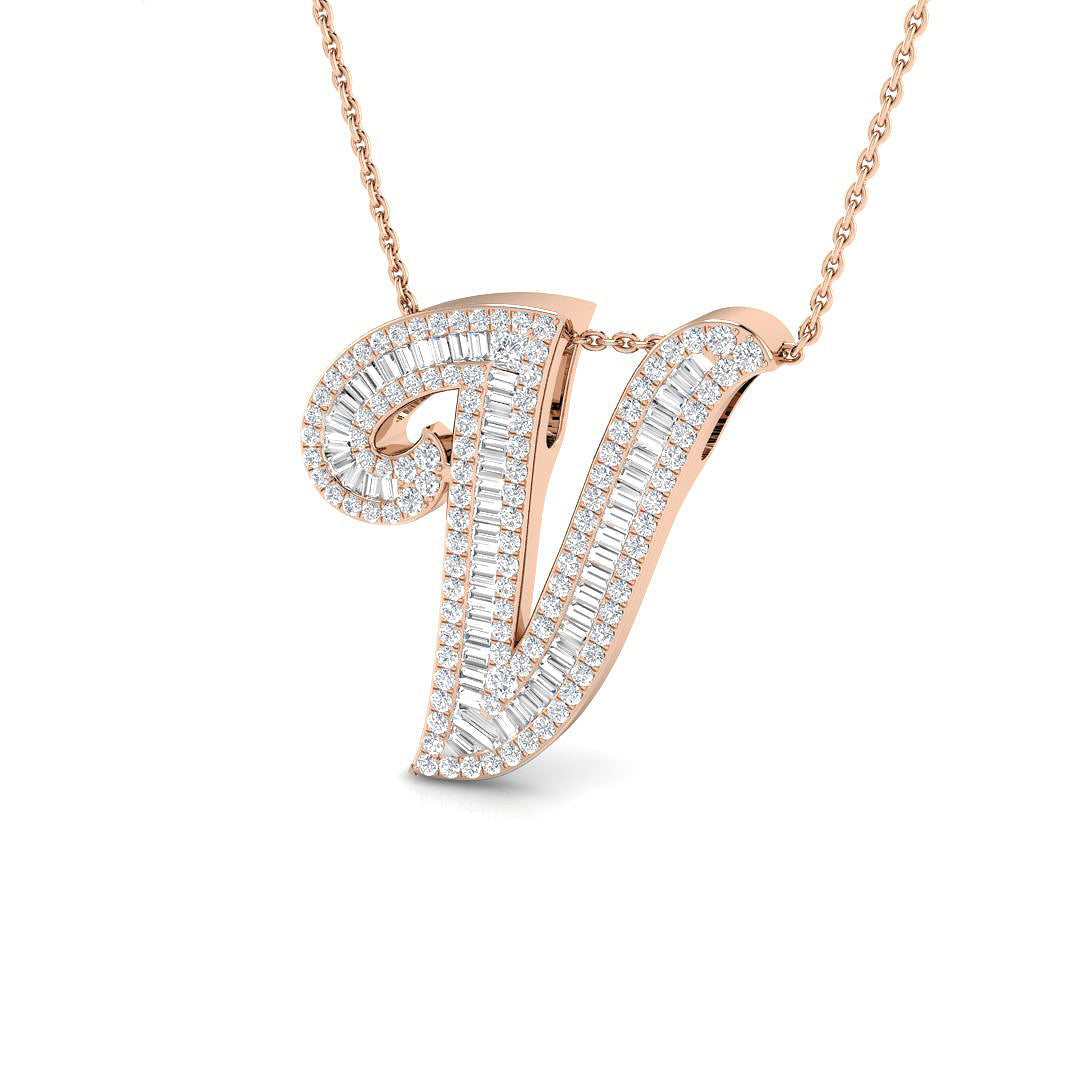 Initials Diamond Ring 0.95ct – SP5517-V – 18k Rose Gold