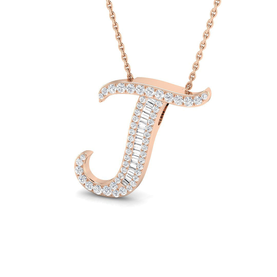 Initials Diamond Ring 0.36ct – SP5543-J – 18k Rose Gold