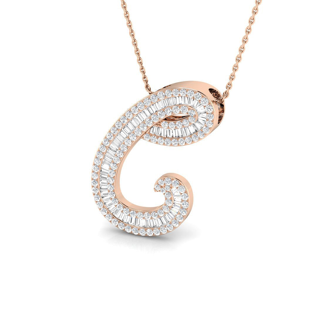 Initials Diamond Ring 0.74ct–1.18ct – SP5517-C – 18k Rose Gold