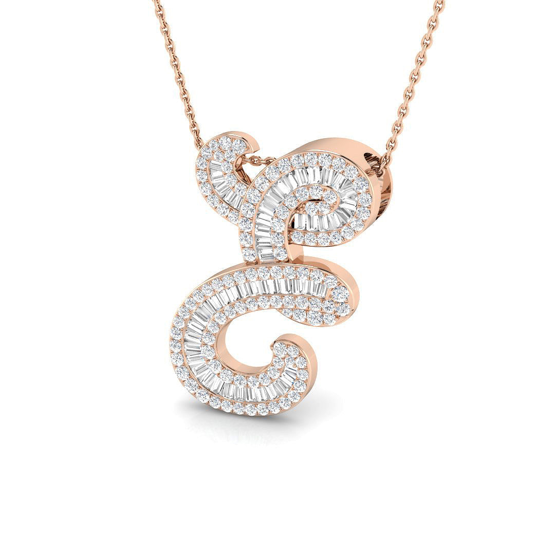 Initials Diamond Ring 0.69ct–1.16ct – SP5517-E – 18k Rose Gold