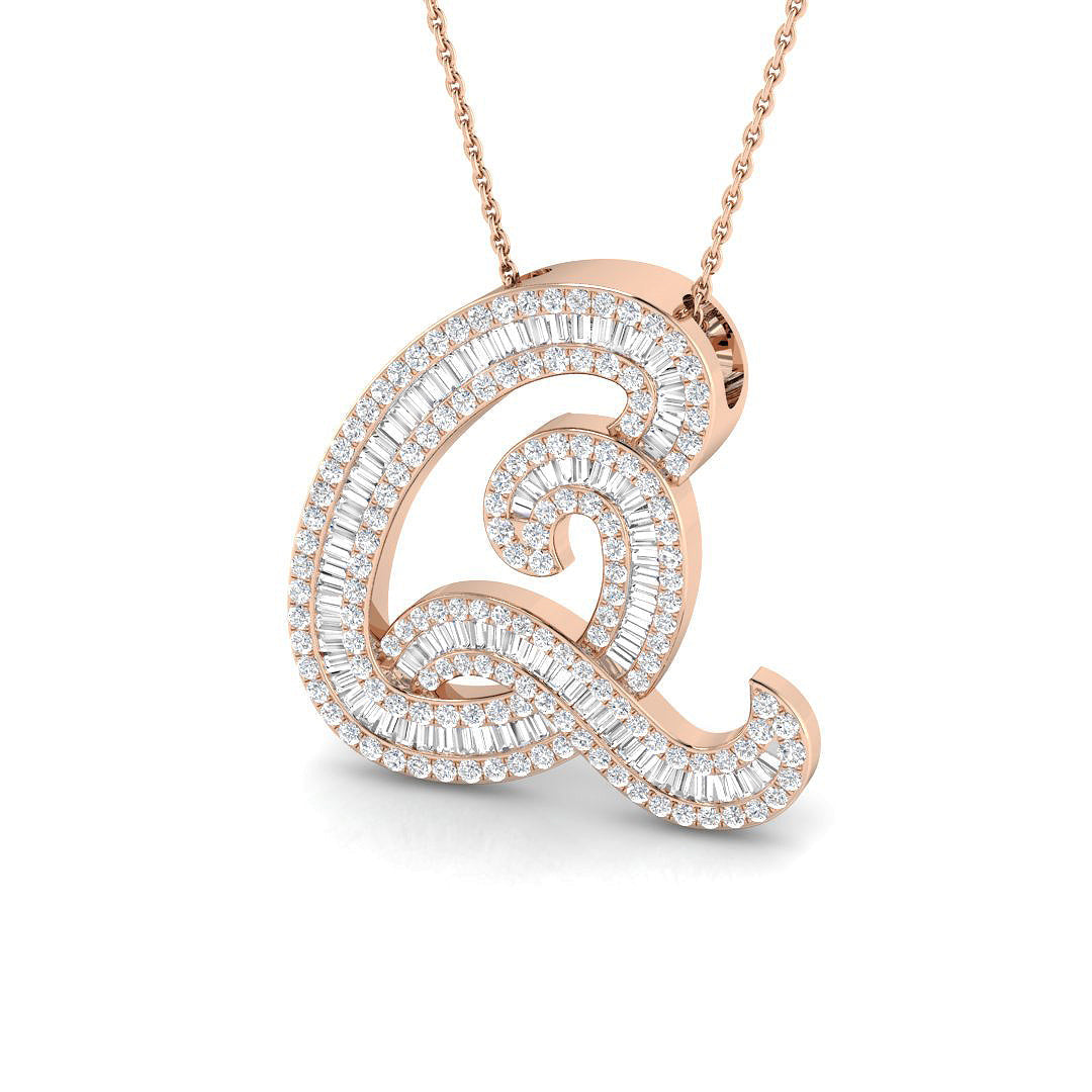 Initials Diamond Ring 0.9ct–1.67ct – SP5517-Q – 18k Rose Gold