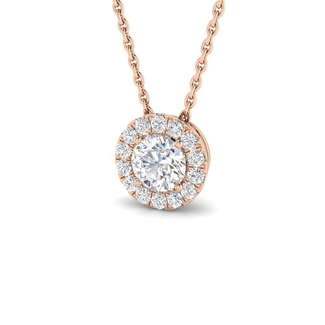 Halo Diamond Ring 0.11ct–0.54ct – SP5757 – 18k Rose Gold
