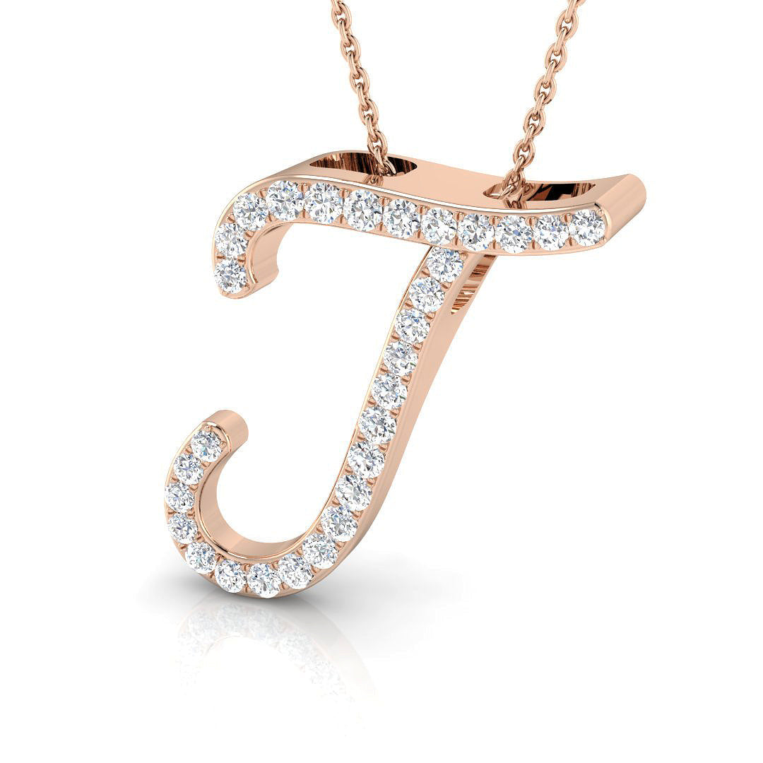 Initials Diamond Ring 0.54ct – SP5956-J – 18k Rose Gold