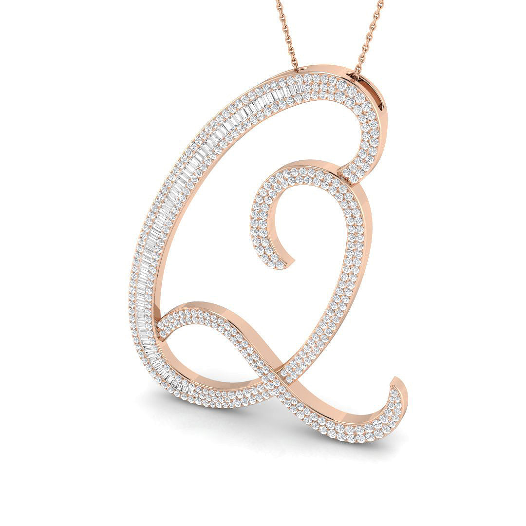 Initials Diamond Ring 0.45ct–2.75ct – SP5543-Q – 18k Rose Gold