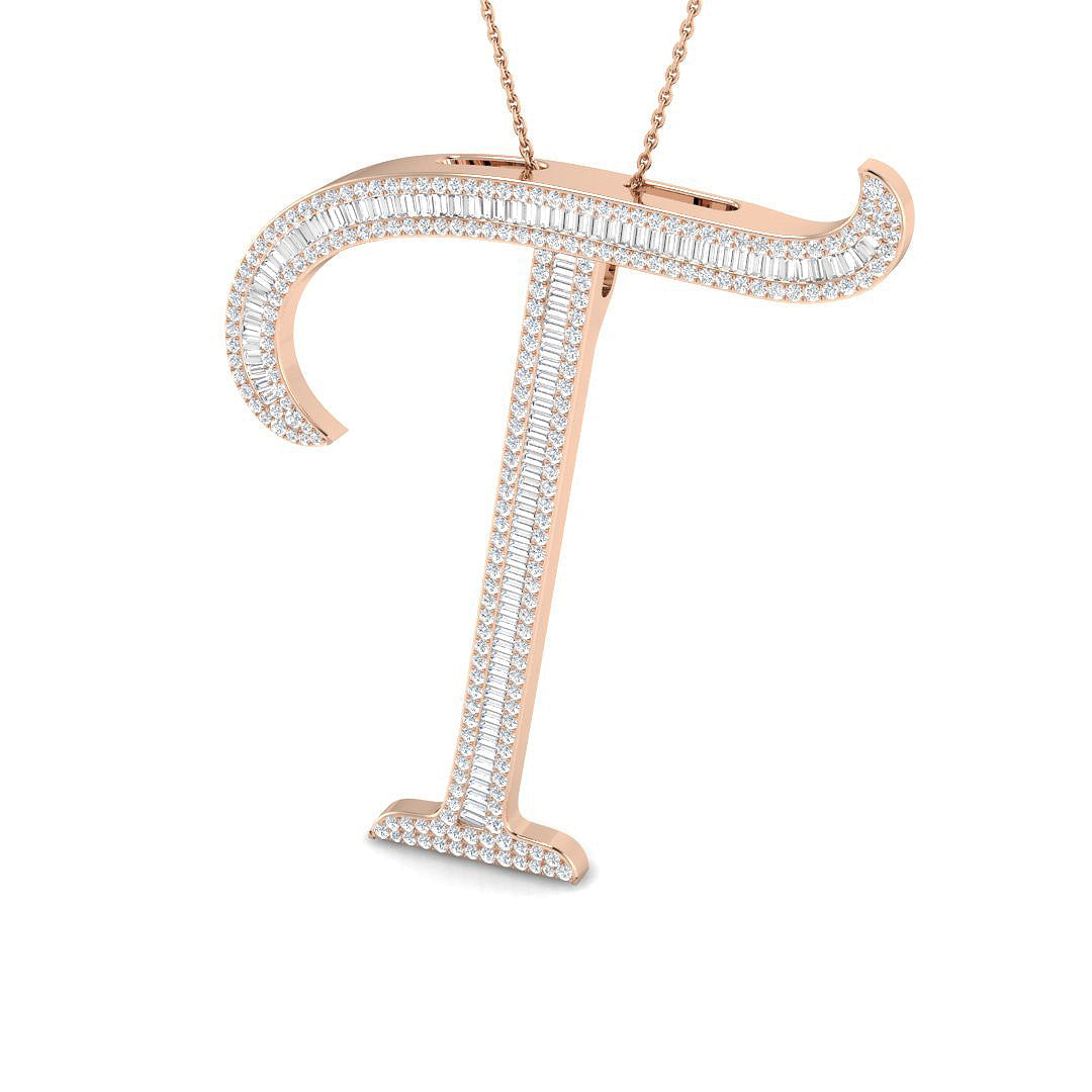 Initials Diamond Ring 1.4ct–2.15ct – SP5867-T – 18k Rose Gold