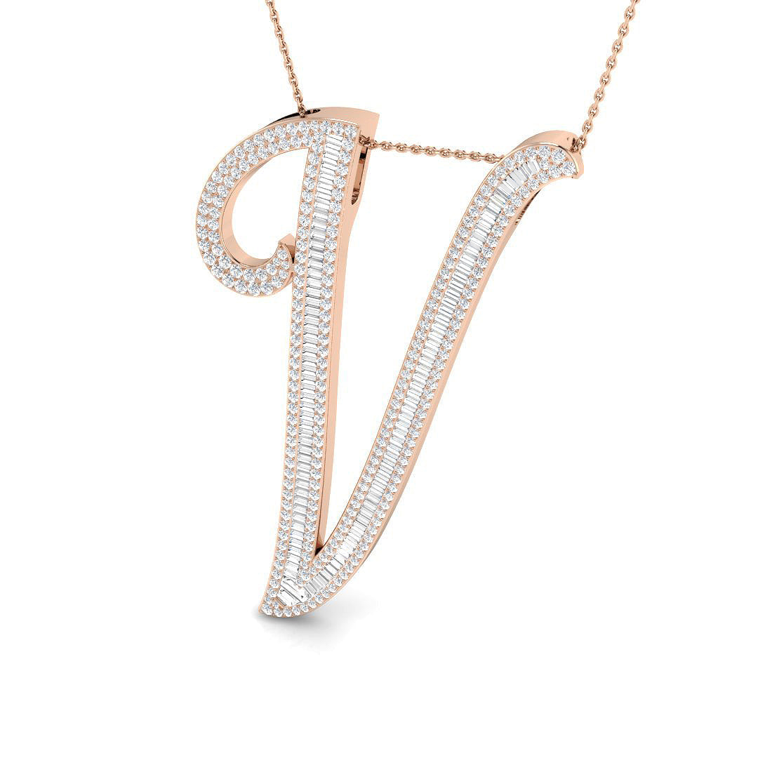 Initials Diamond Ring 1.7ct–2.45ct – SP5948-V – 18k Rose Gold