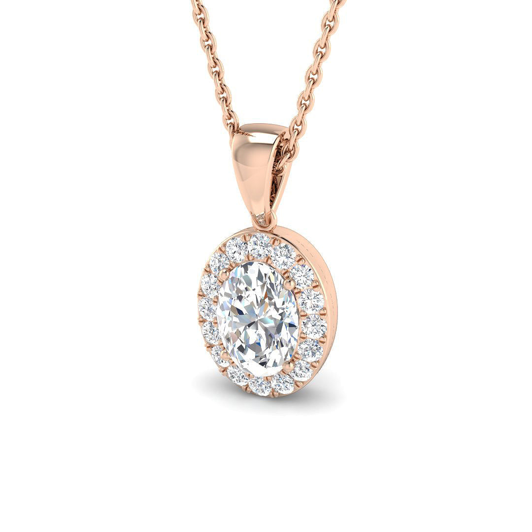 Halo Diamond Ring 0.46ct–0.91ct – SP4899 – 18k Rose Gold