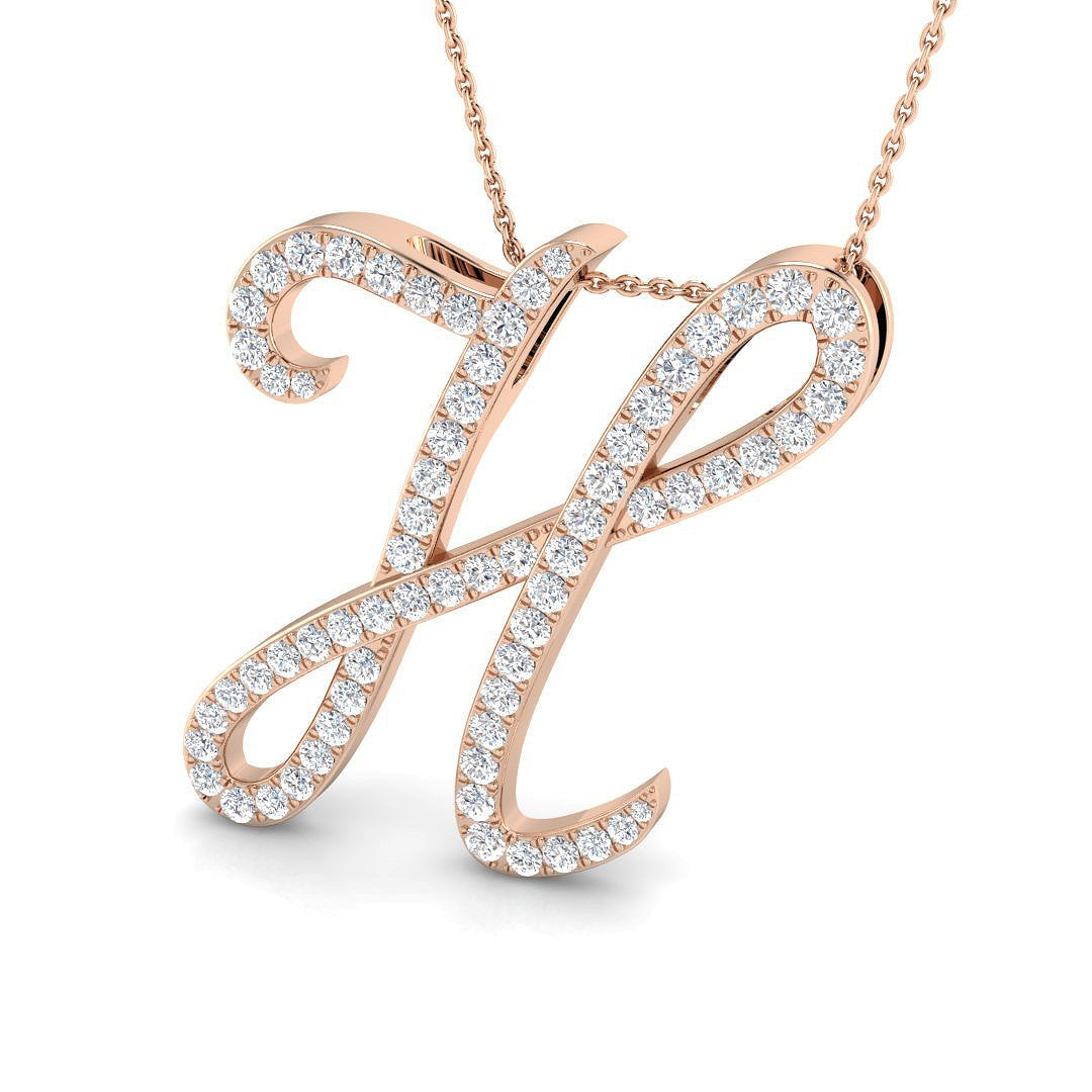 Initials Diamond Ring 0.4ct–1.57ct – SP4909-H – 18k Rose Gold