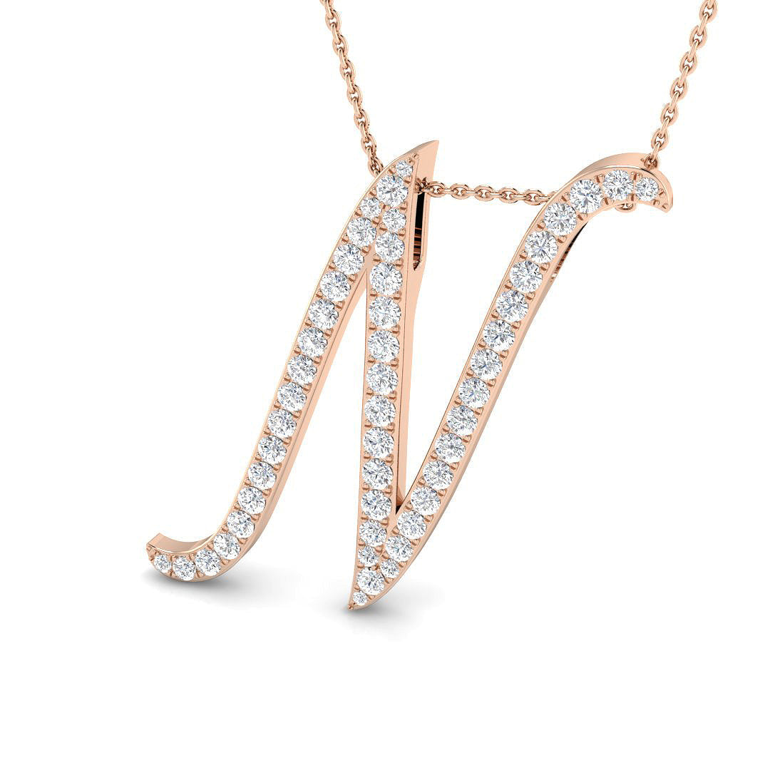 Initials Diamond Ring 0.3ct–1.16ct – SP4909-N – 18k Rose Gold
