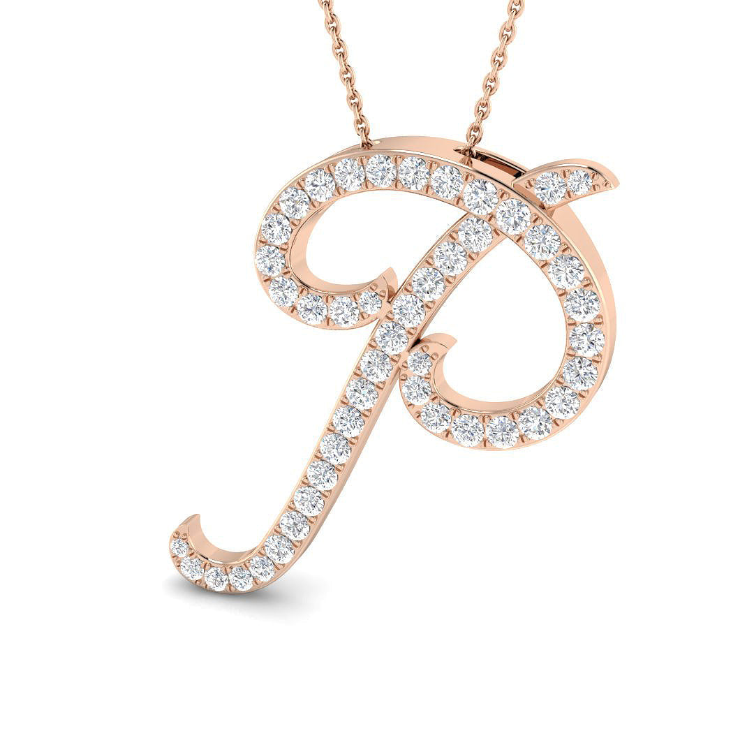 Initials Diamond Ring 0.28ct–1.23ct – SP4909-P – 18k Rose Gold