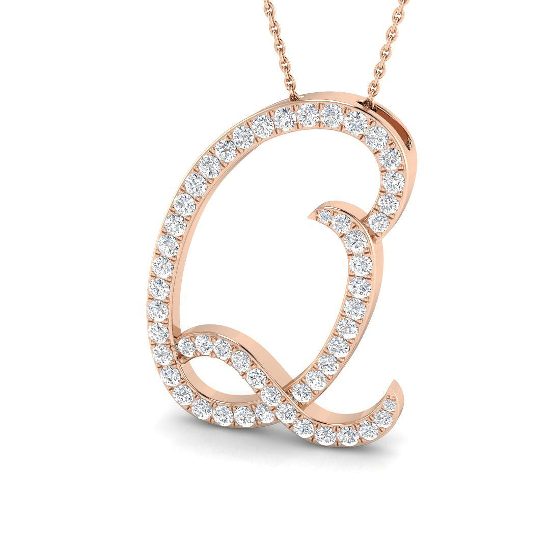 Initials Diamond Ring 0.34ct–1.32ct – SP4909-Q – 18k Rose Gold