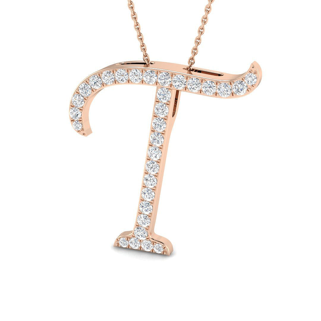 Initials Diamond Ring 0.33ct–0.86ct – SP4909-T – 18k Rose Gold