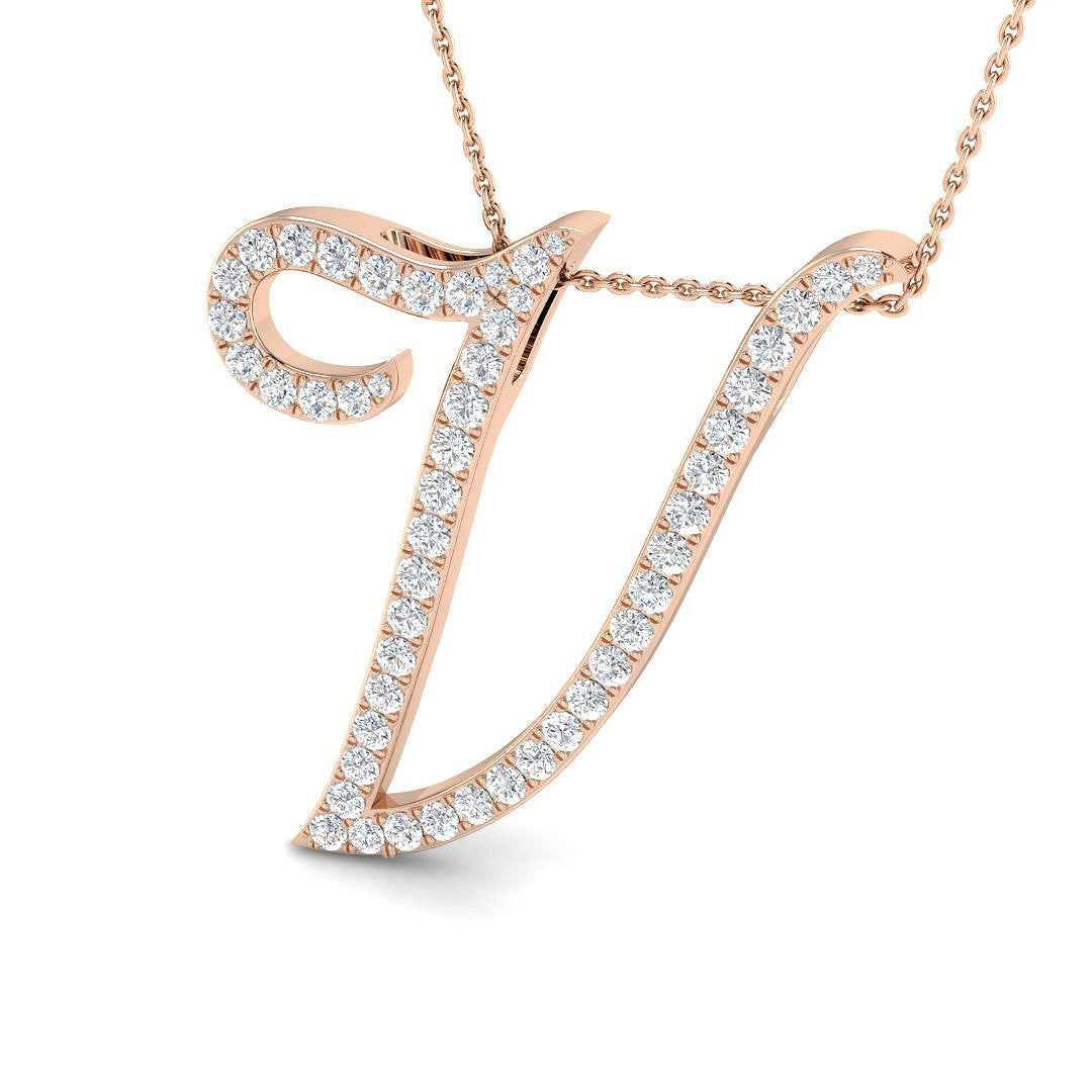 Initials Diamond Ring 0.29ct–1.27ct – SP4909-V – 18k Rose Gold
