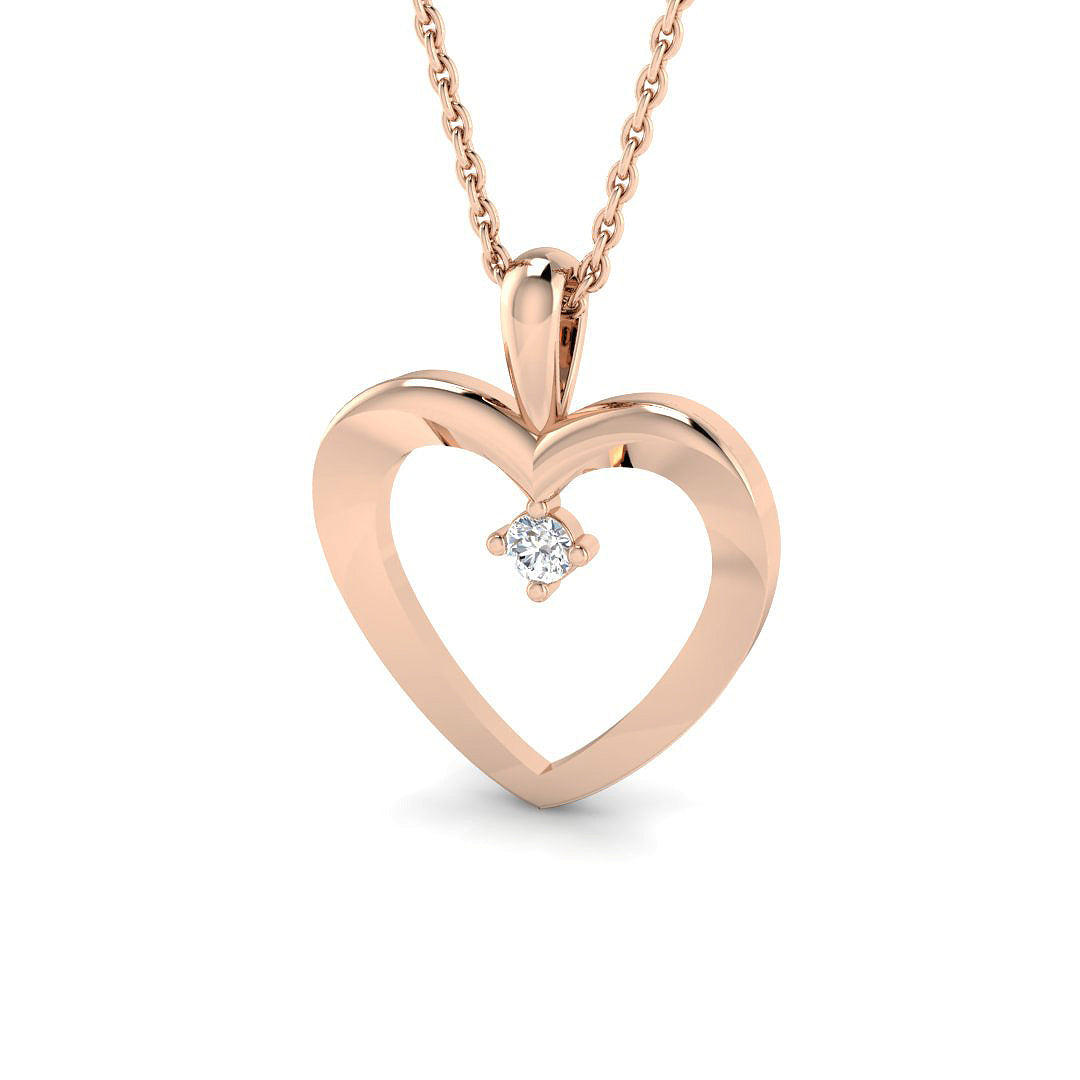 Heart Diamond Ring 0.02ct–0.05ct – SP6309 – 18k Rose Gold