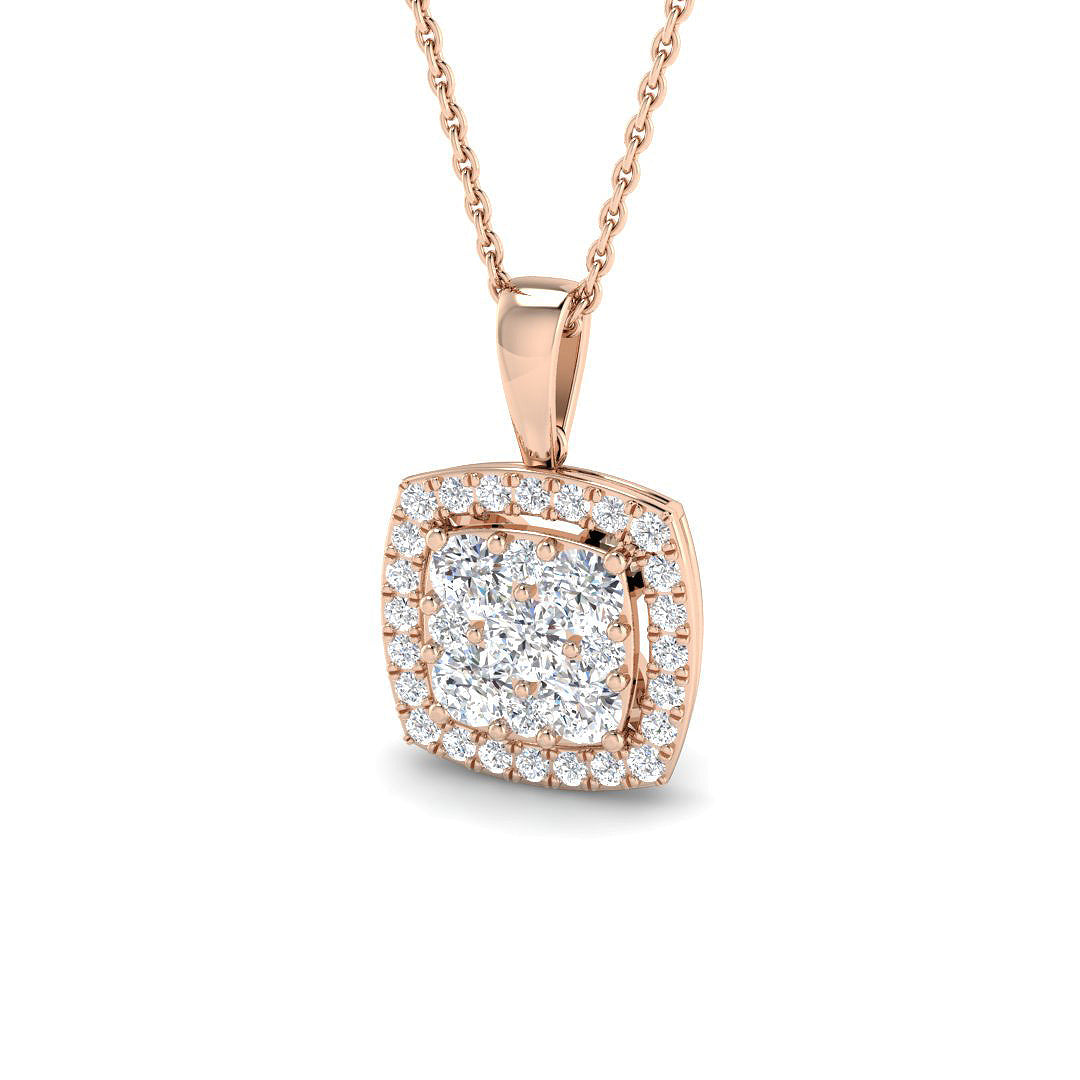 Cluster Diamond Ring 0.78ct–0.9ct – DNP0539 – 18k Rose Gold