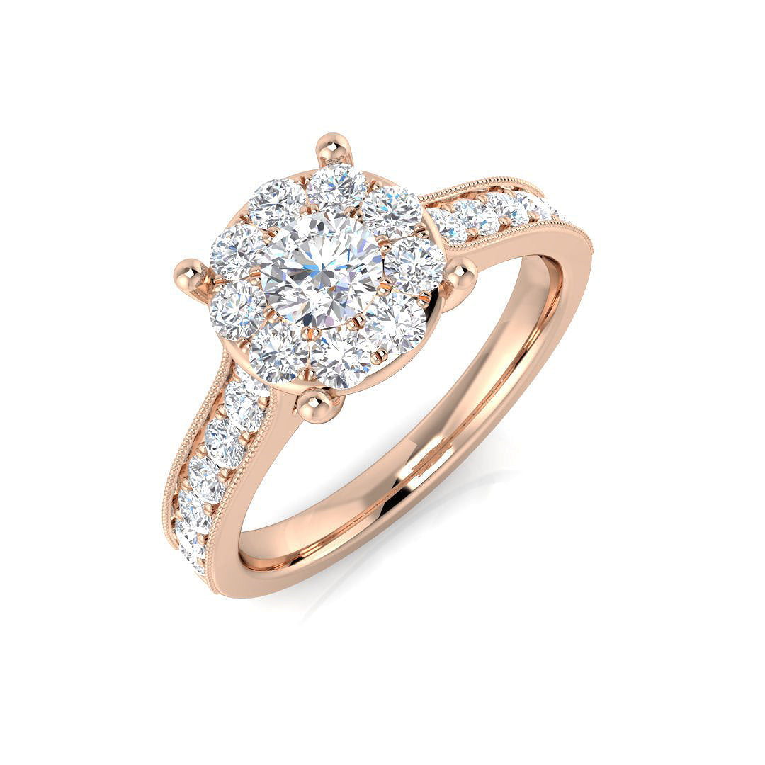 Cluster Diamond Ring 0.34ct–1.0ct – SL8405 – 18k Rose Gold