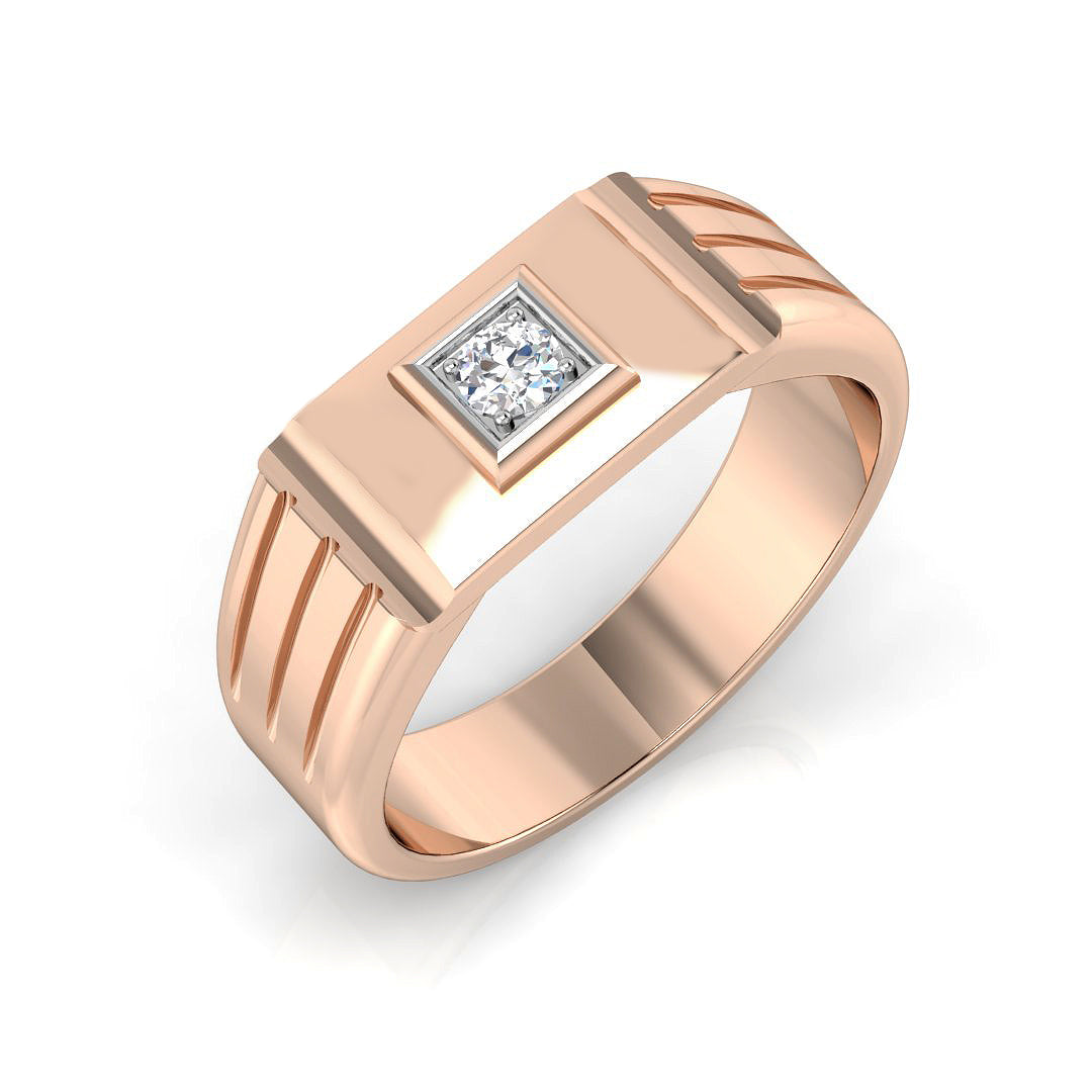 Signet Diamond Ring 0.08ct – SR1055 – 18k Rose Gold