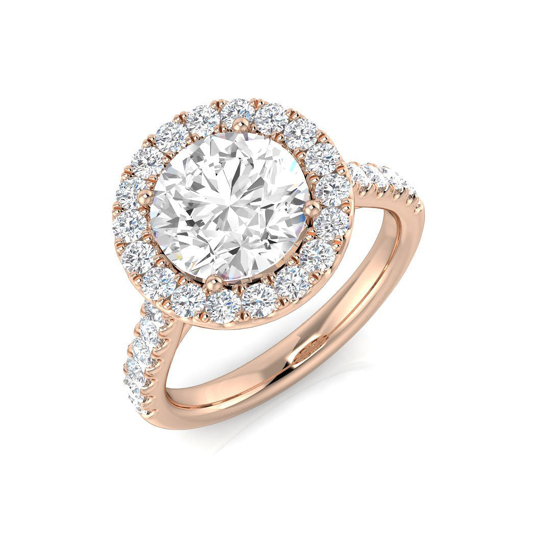 Halo Diamond Ring 3.0ct – SR1147 – 18k Rose Gold
