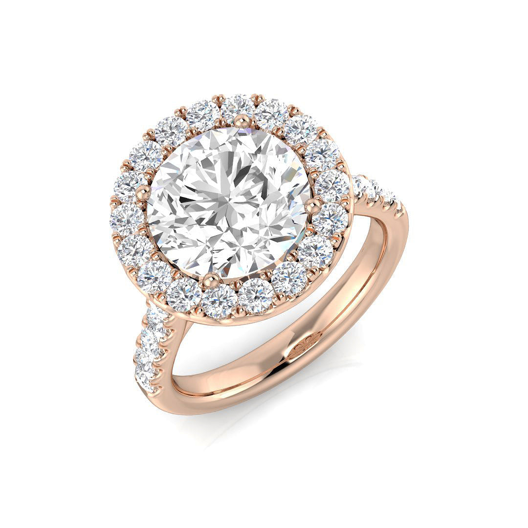 Halo Diamond Ring 4.33ct – SR1149 – 18k Rose Gold