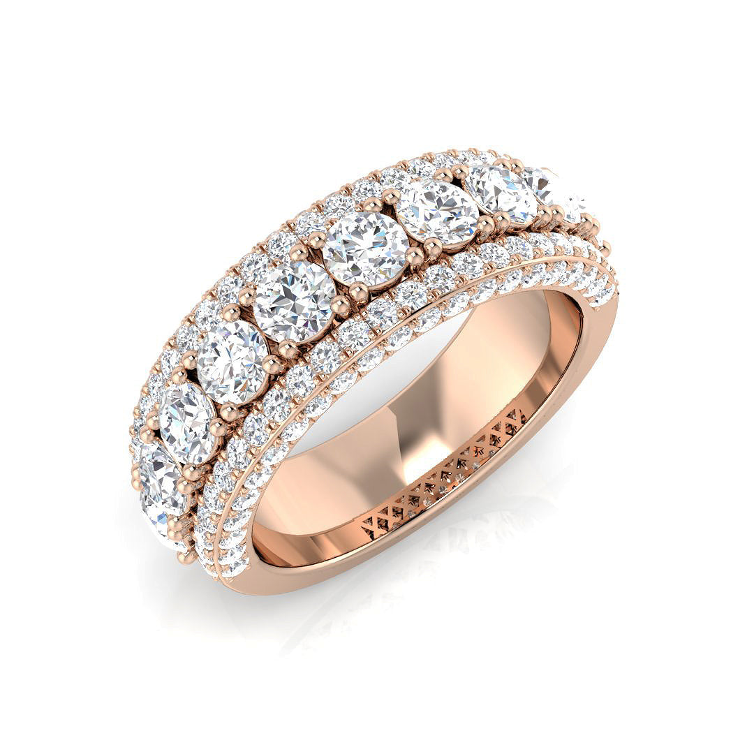 Pave Diamond Ring 2.89ct–2.96ct – SR1171 – 18k Rose Gold