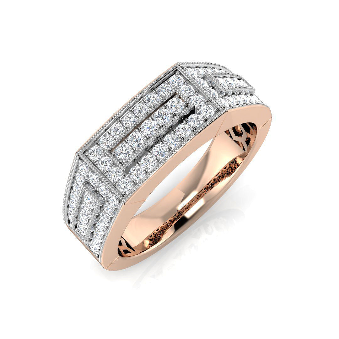 Signet Diamond Ring 0.68ct–0.69ct – SR1196 – 18k Rose Gold