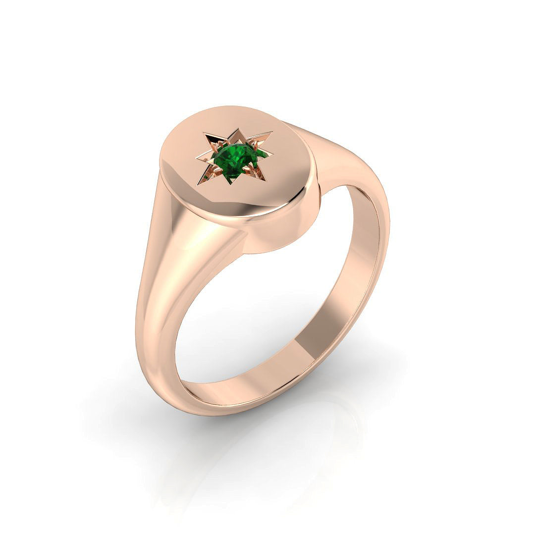 Signet Diamond Ring 0.06ct – SR1231~EM – 18k Rose Gold