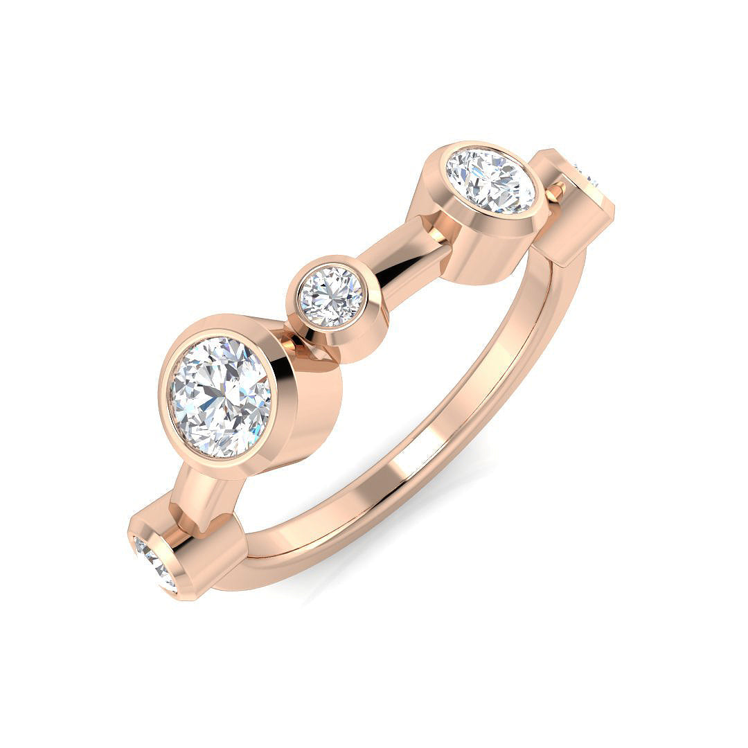 Bubble Diamond Ring 0.42ct–0.71ct – SR1240 – 18k Rose Gold