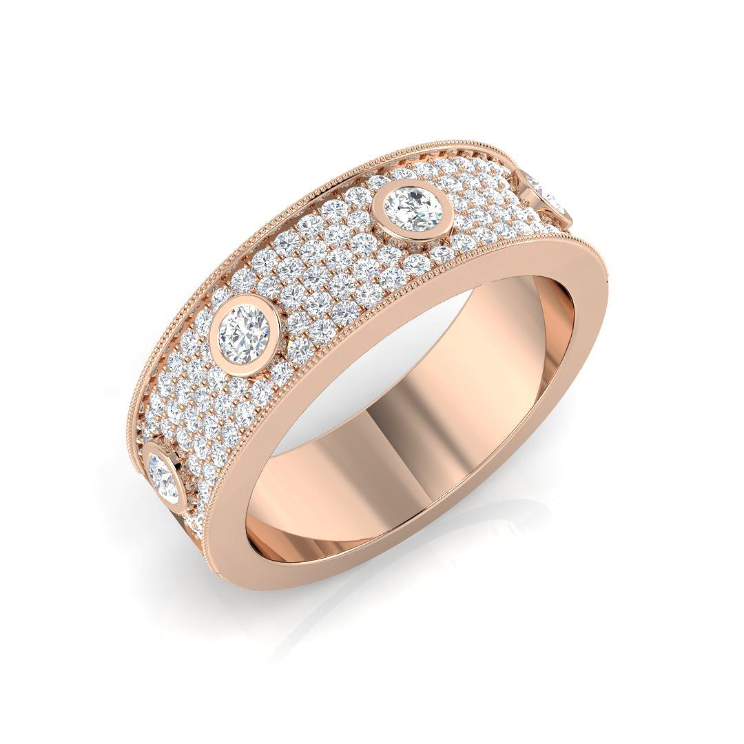 Pave Diamond Ring 0.76ct – SR1393 – 18k Rose Gold