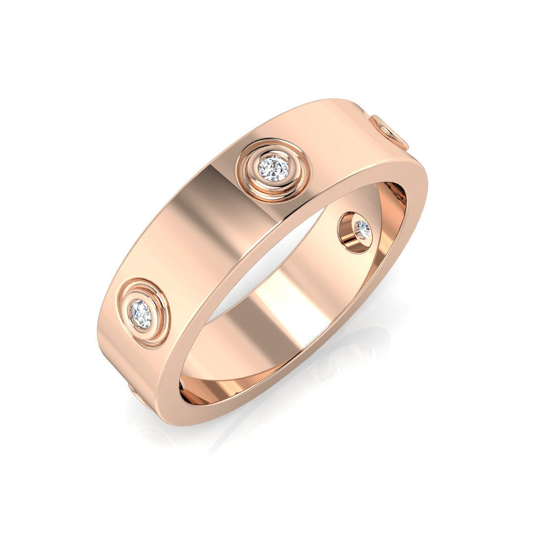 Half Eternity Diamond Ring 0.09ct–0.11ct – SR1466 – 18k Rose Gold