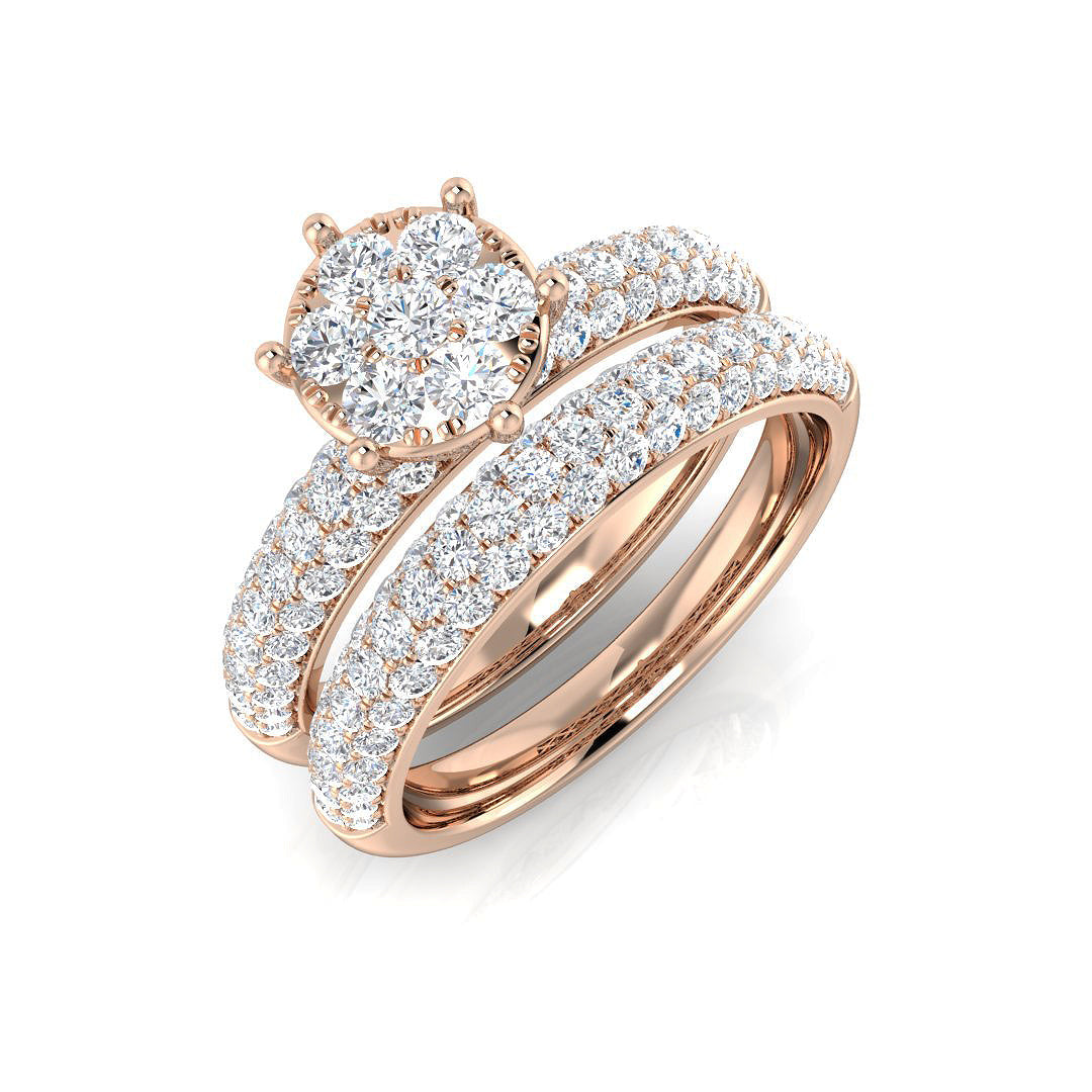 Cluster Diamond Ring 1.36ct – SR1778 – 18k Rose Gold