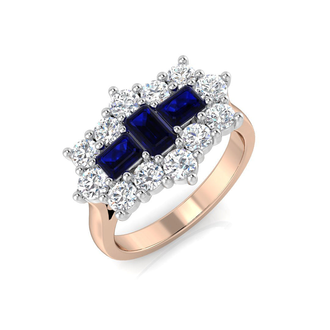 Boat Diamond Ring 2.08ct–2.35ct – SR1877~BS – 18k Rose Gold
