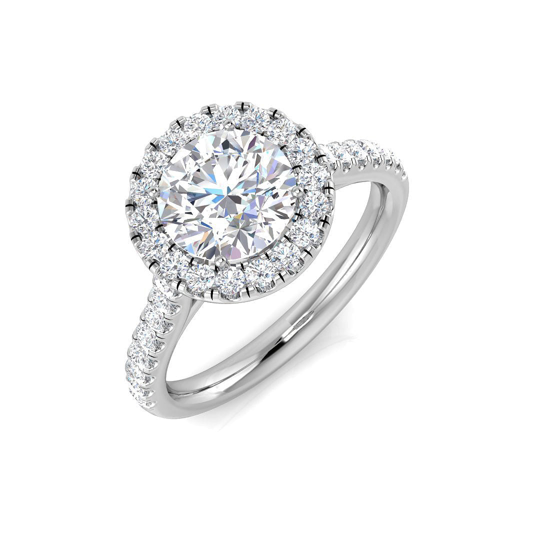 Halo Diamond Ring 0.25ct–2.74ct – SR195 – Platinum
