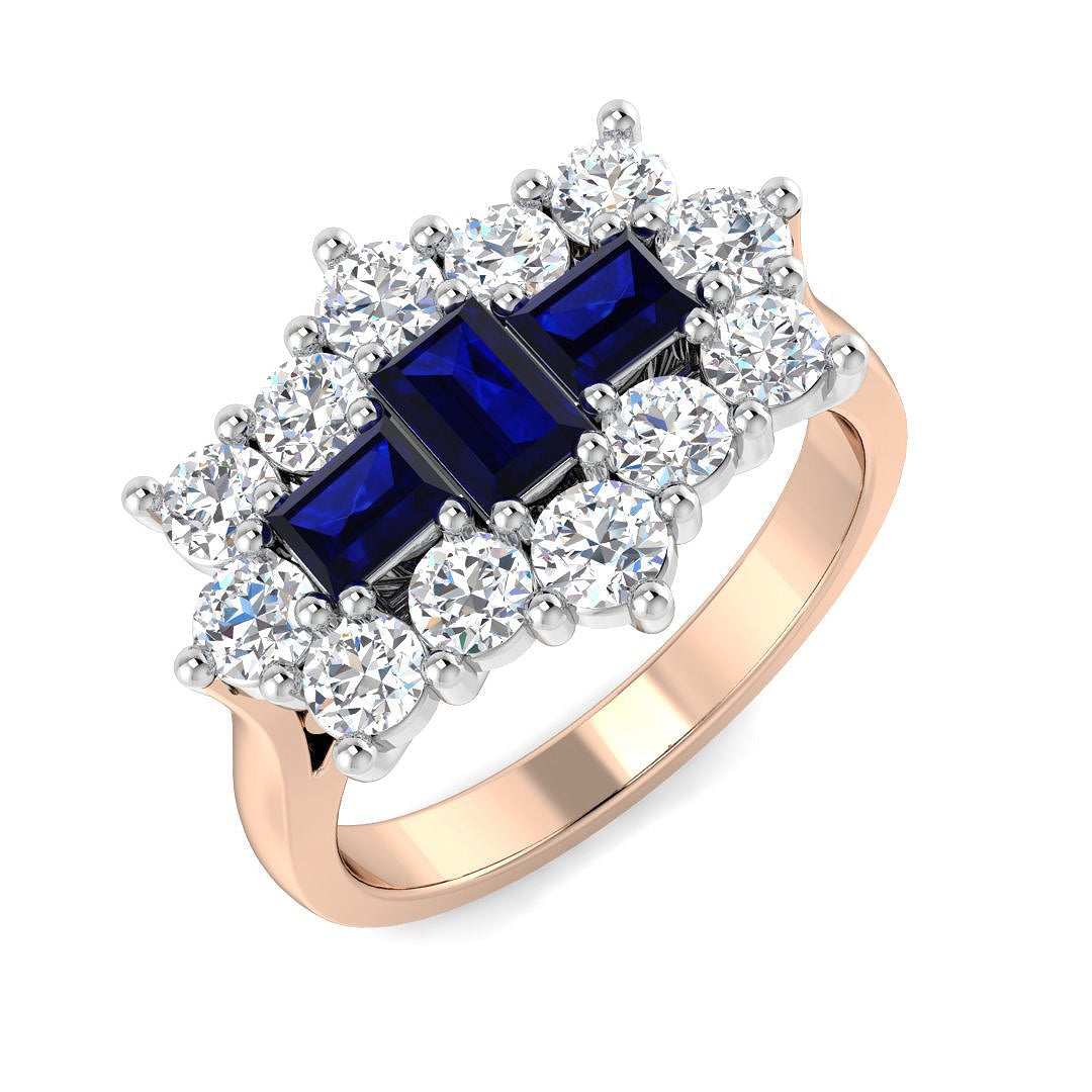 Boat Lab-Grown Diamond Ring 1.76ct – SR206~BS – 18k Rose Gold