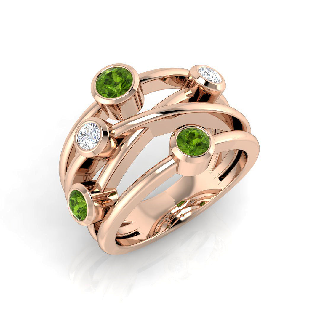 Bubble Diamond Ring 0.88ct – SR2170~PD – 18k Rose Gold