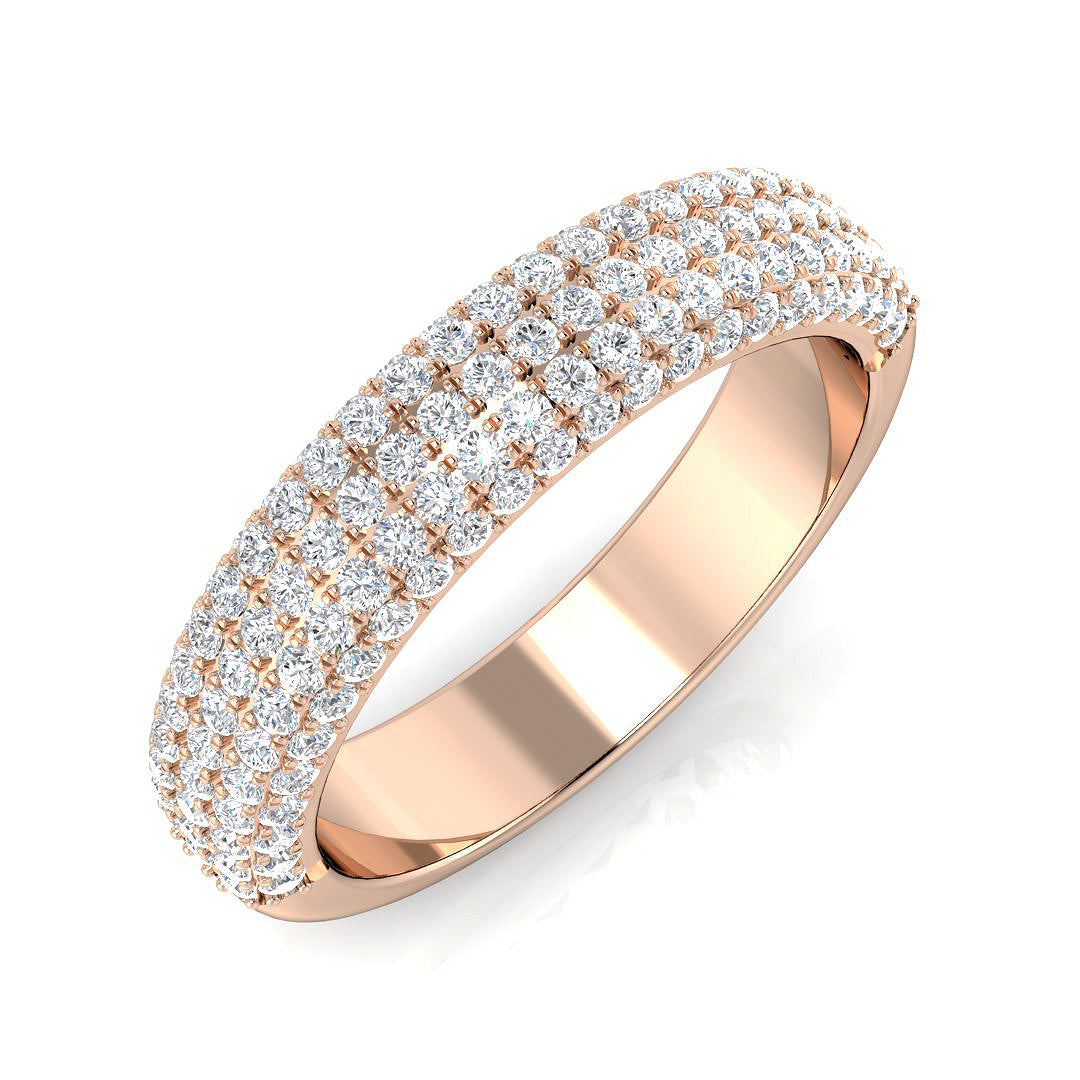 Pave Diamond Ring 0.62ct–0.96ct – SR2864 – 18k Rose Gold
