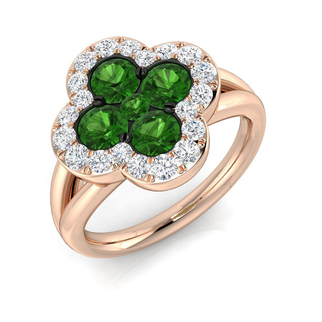 Clover Diamond Ring 1.56ct – SR2904~TS – 9k Rose Gold