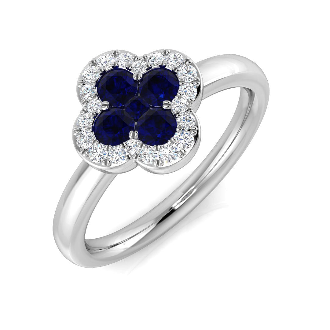 Clover Diamond Ring 0.34ct–1.45ct – SR2249~BS – Platinum