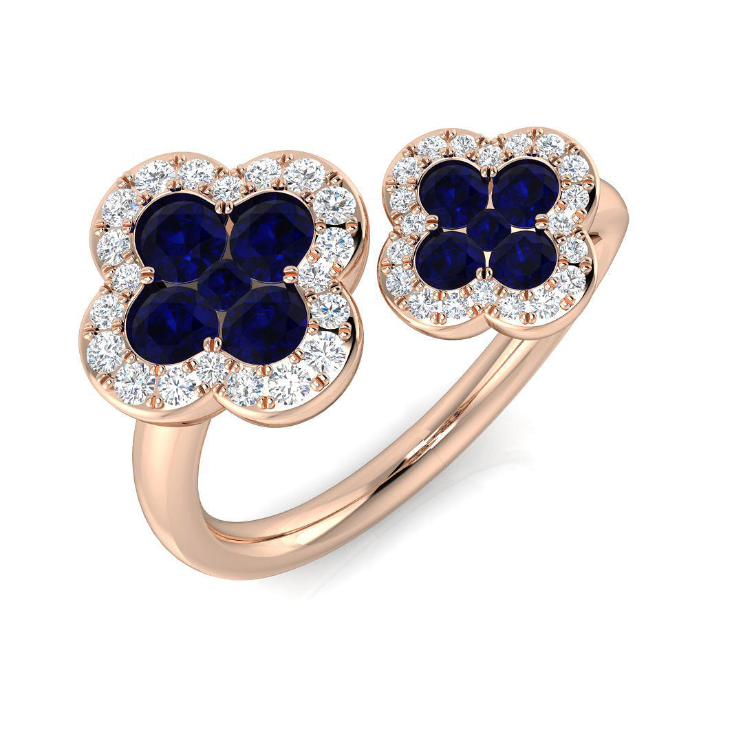 Clover Diamond Ring 1.17ct – SR3009~BS – 18k Rose Gold