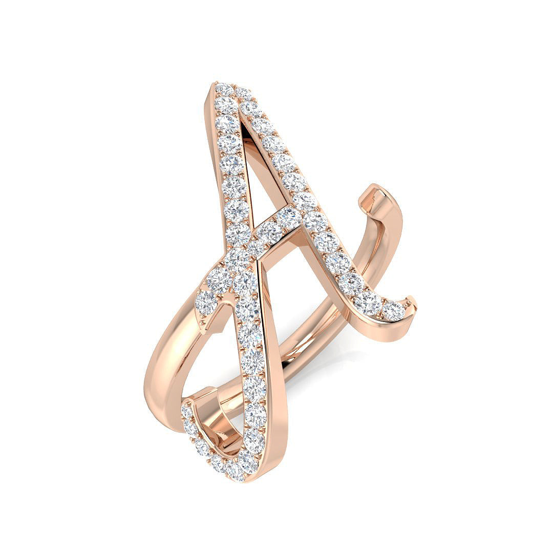 Initials Diamond Ring 0.45ct – SR3260-A – 18k Rose Gold