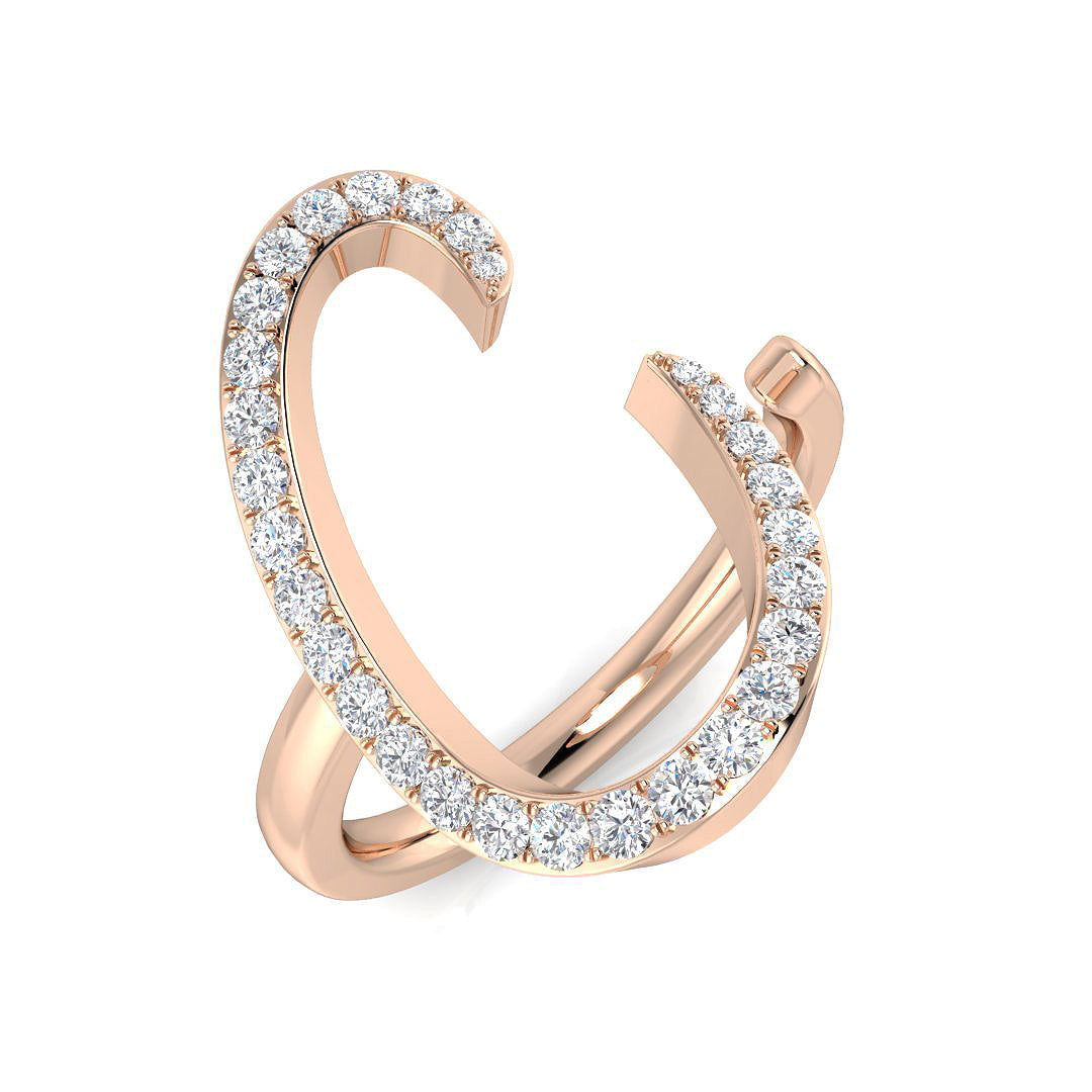 Initials Diamond Ring 0.35ct – SR3260-C – 18k Rose Gold