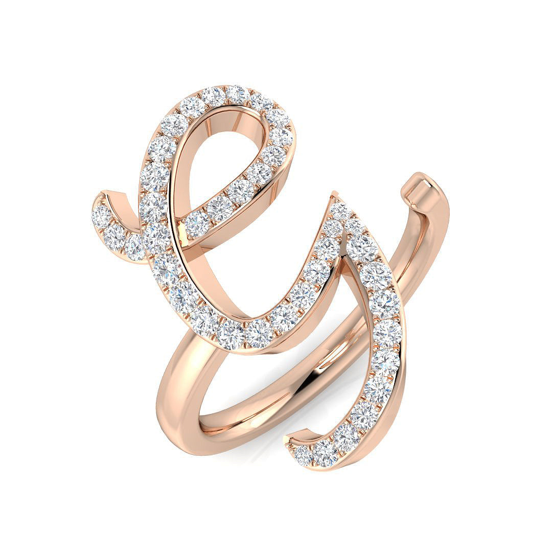 Initials Diamond Ring 0.4ct – SR3260-G – 18k Rose Gold