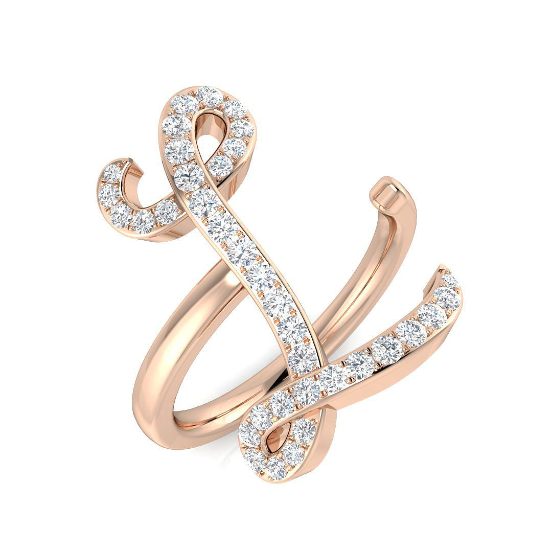 Initials Diamond Ring 0.4ct – SR3260-L – 18k Rose Gold
