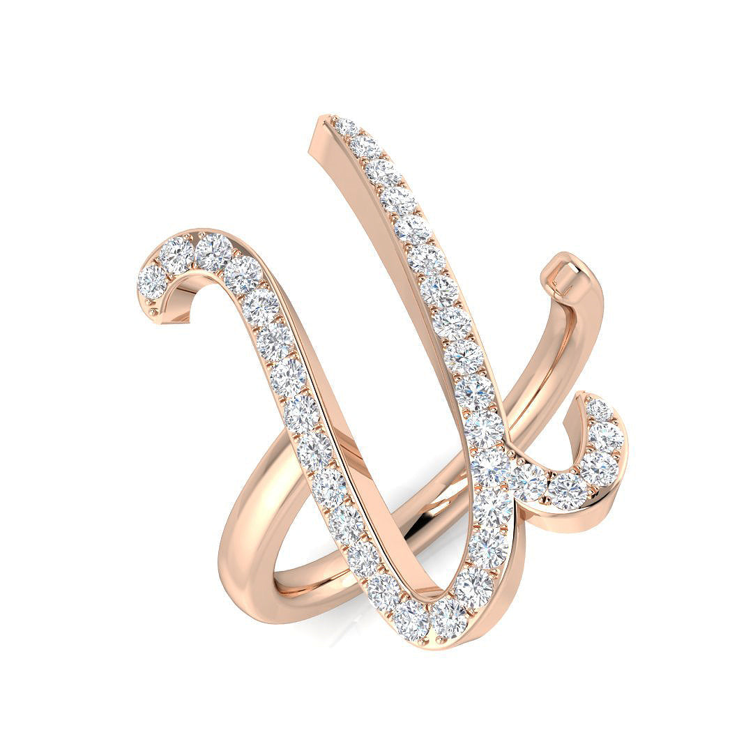 Initials Diamond Ring 0.4ct – SR3260-U – 18k Rose Gold