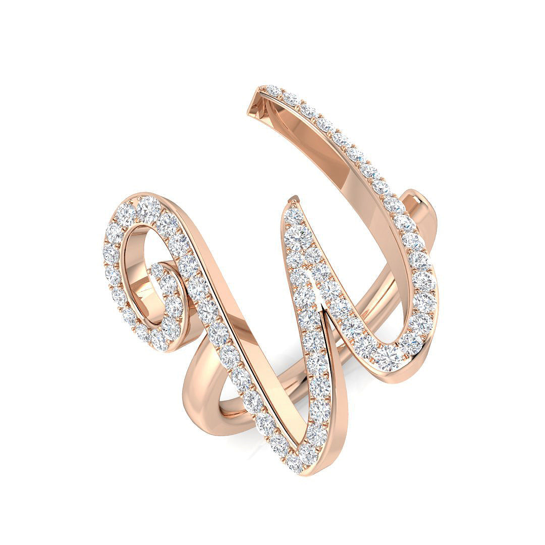 Initials Diamond Ring 0.55ct – SR3260-W – 18k Rose Gold