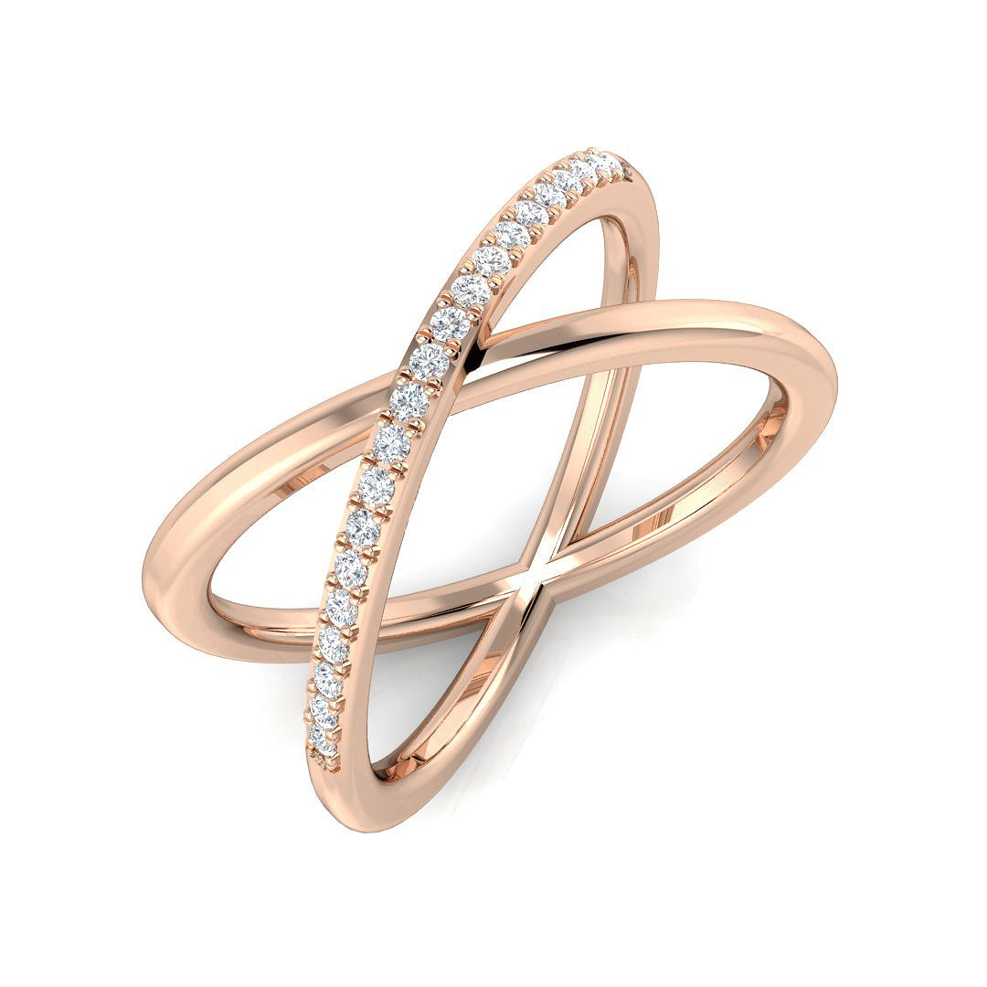 Fancy Diamond Ring 0.11ct – SR3312 – 18k Rose Gold