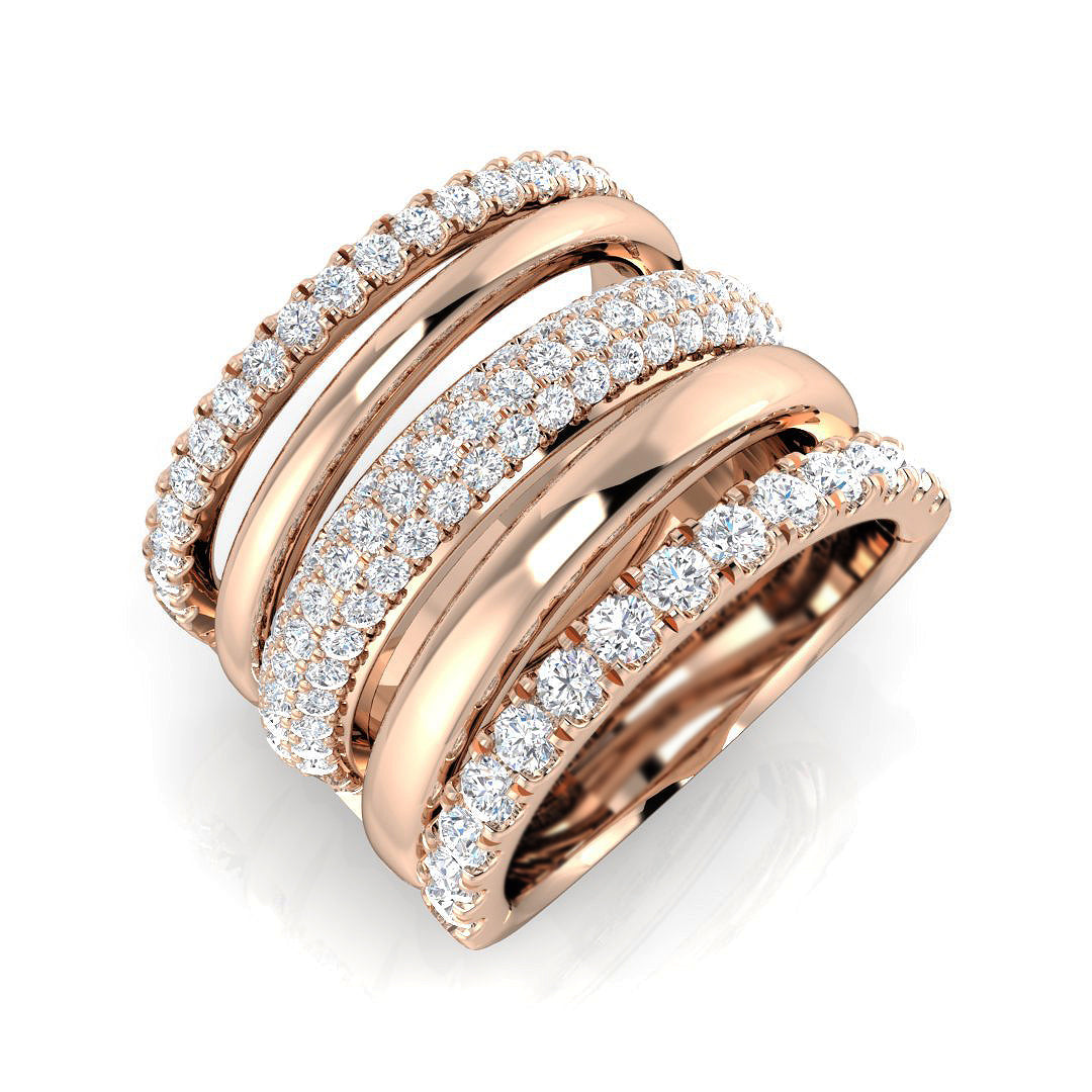 Pave Diamond Ring 1.66ct – SR3320 – 18k Rose Gold