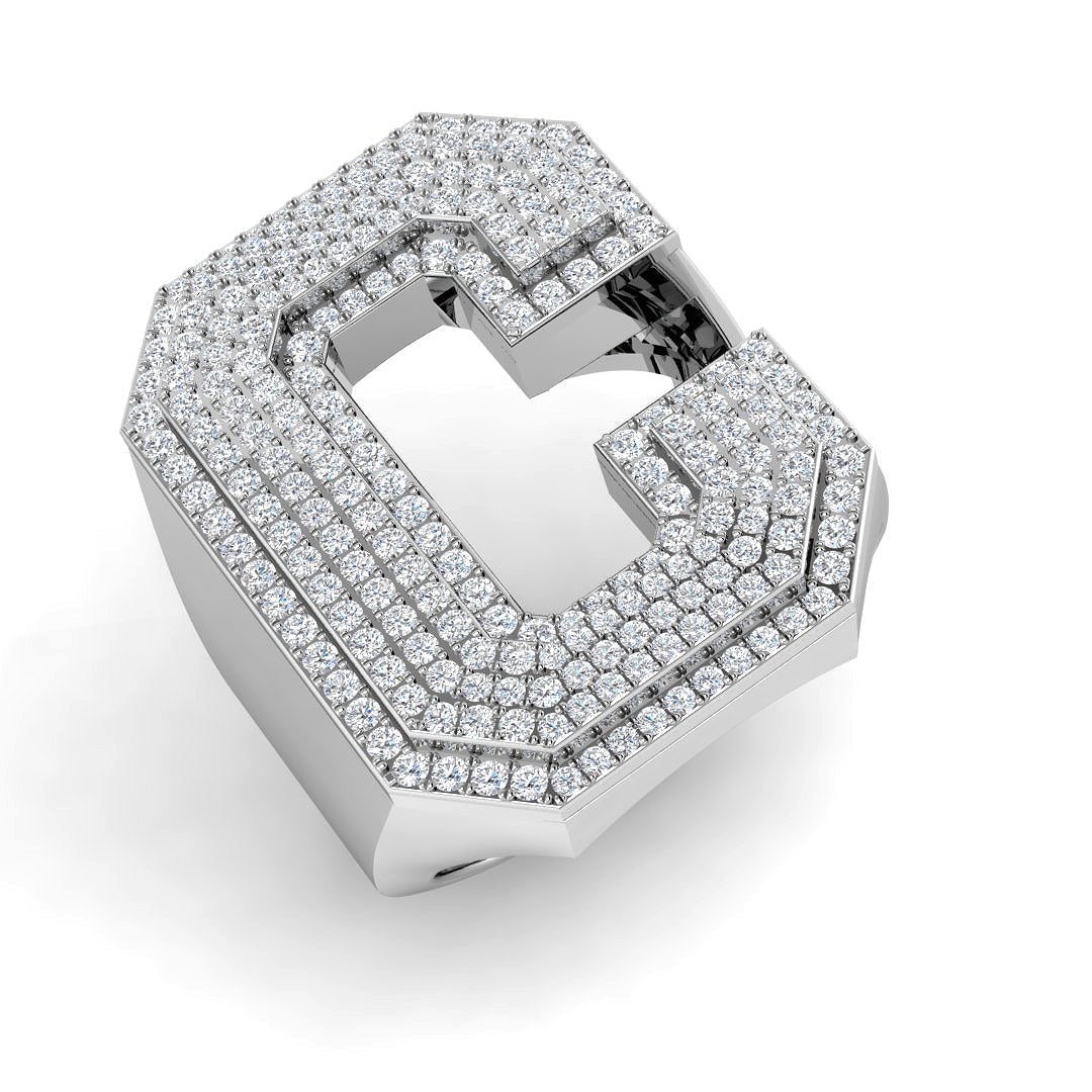 Initials Diamond Ring 1.22ct – SR3392-C – 18k White Gold