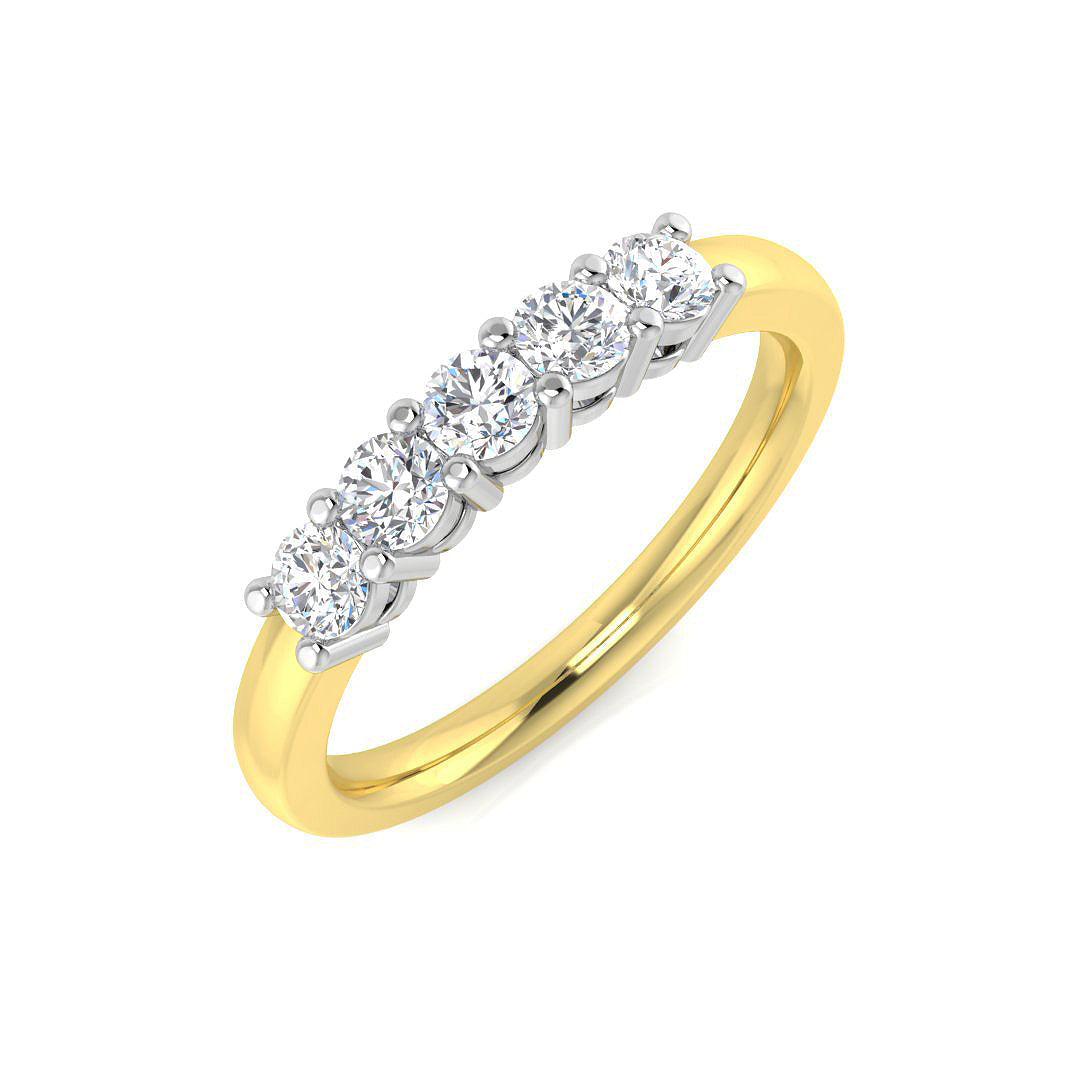 Five Stone Diamond Ring 0.23ct–0.98ct – SR3557 – 9k Two Tone Gold